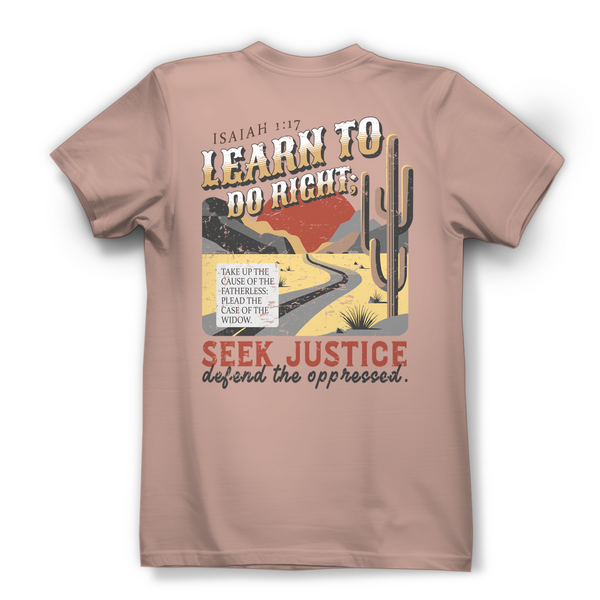 Damen Bio T-Shirt learn to do right isaiah 1:17