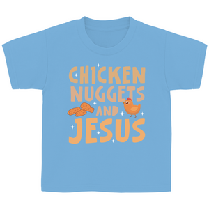 Kinder T-Shirt chicken nuggets and jesus