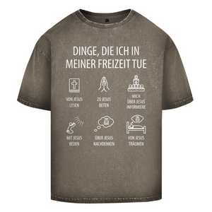 Oversize Washed T-Shirt dinge die ich in meiner freizeit tue