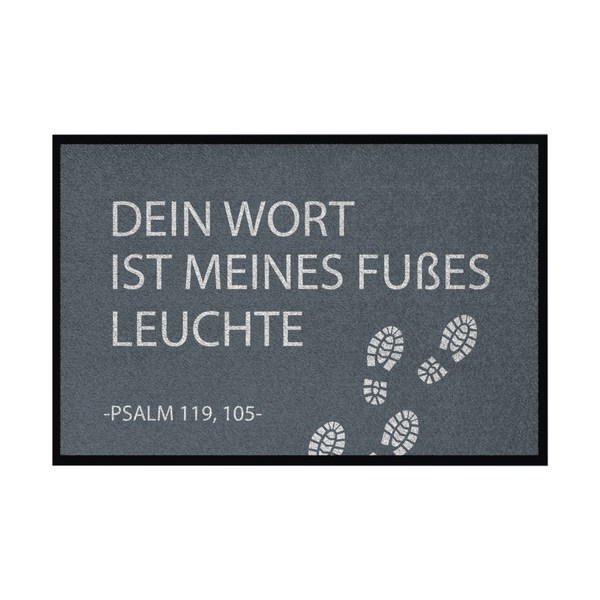 Fußmatte mit Gummirand dein wort ist meines fußes leuchte psalm 119, 105