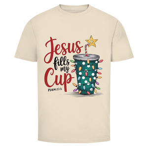 Herren T-Shirt jesus fills my cup psalm 23.5