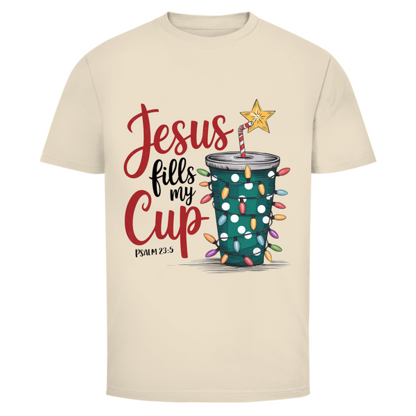 Herren T-Shirt jesus fills my cup psalm 23.5