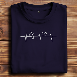 Oversize T-Shirt Herzschlag Kreuz