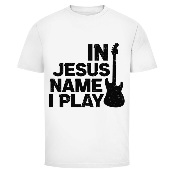 Herren T-Shirt in jesus name i play guitarist