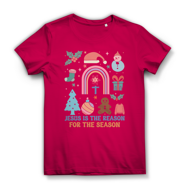 Damen Bio T-Shirt jesus is the reason for the season