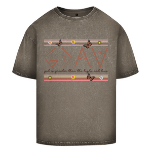 Oversize Washed T-Shirt god is greater than the highs and lows