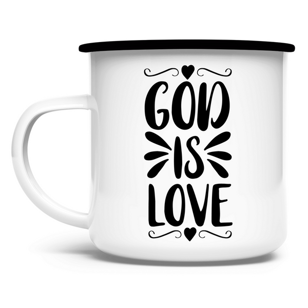 Emaille Tasse god is love