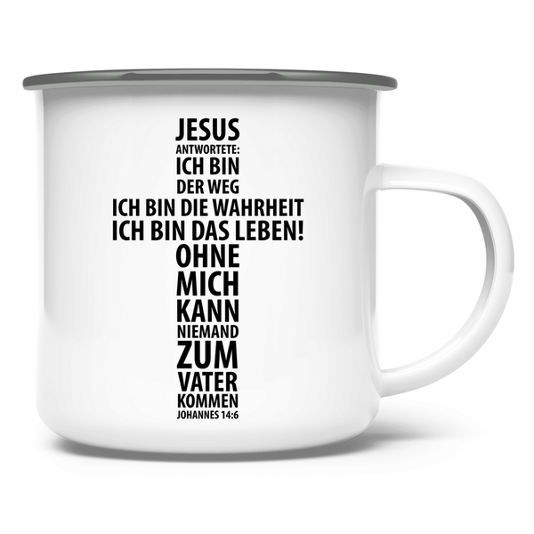 Emaille Tasse jesus antwortete