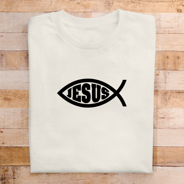 Herren T-Shirt fisch symbol ICHTHYS Jesus