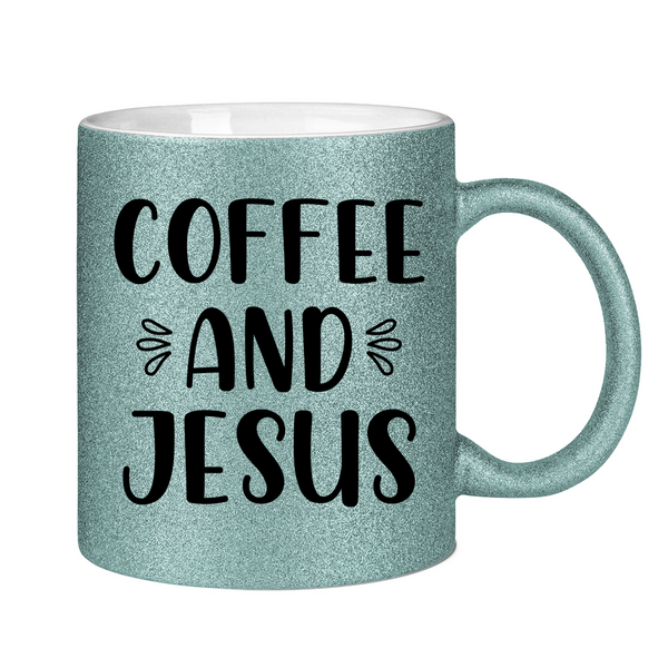 Glitzertasse coffee and jesus