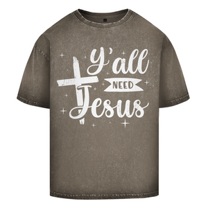 Oversize Washed T-Shirt all you need jesus