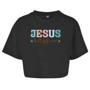 Damen Oversize Crop Top jesus best gift ever