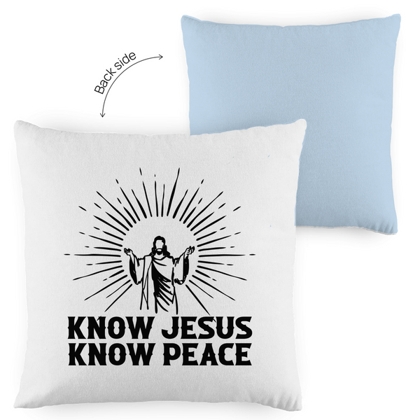 Kopfkissen zweifarbig know jesus know peace