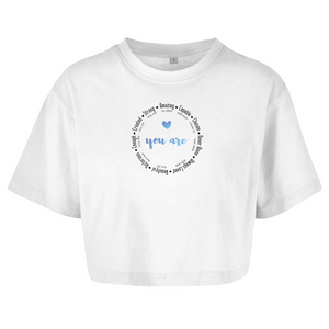 Damen Oversize Crop Top you are strong amazing