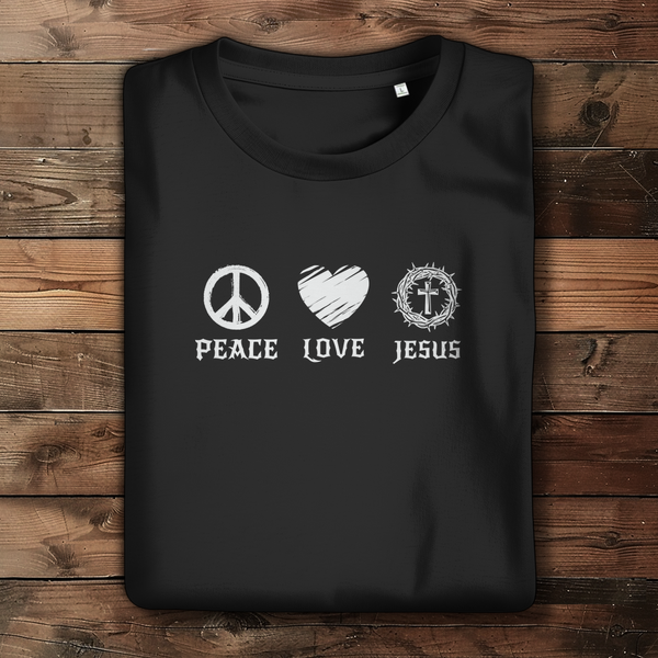 Damen Bio T-Shirt peace love jesus