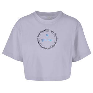 Damen Oversize Crop Top you are strong amazing