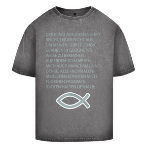 Oversize Washed T-Shirt ICHTHYS spruch