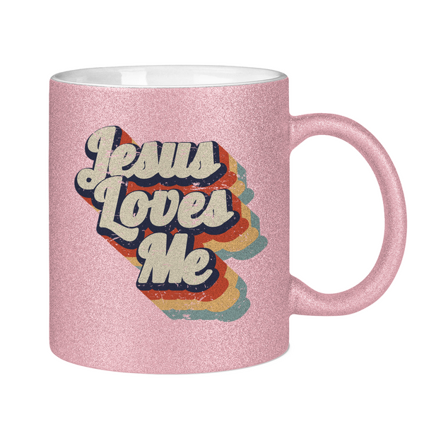 Glitzertasse jesus loves me