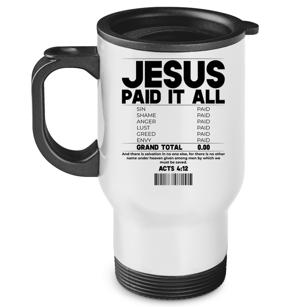 Edelstahl-Thermobecher jesus paid it all