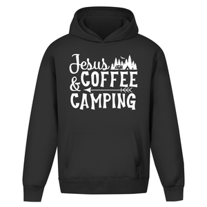 Oversize Hoodie Ohne Kordel jesus coffee camping