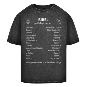 Oversize Washed T-Shirt bibel notfallnummern