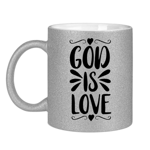 Glitzertasse god is love