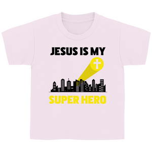Kinder T-Shirt jesus is my superhero