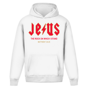 Oversize Hoodie Ohne Kordel jesus the rock matthew 7:24-25