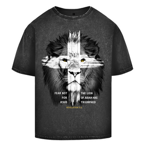 Oversize Washed T-Shirt fear not for jesus revelation 5:5