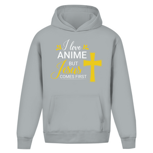 Oversize Hoodie Ohne Kordel i love anime but jesus comes first