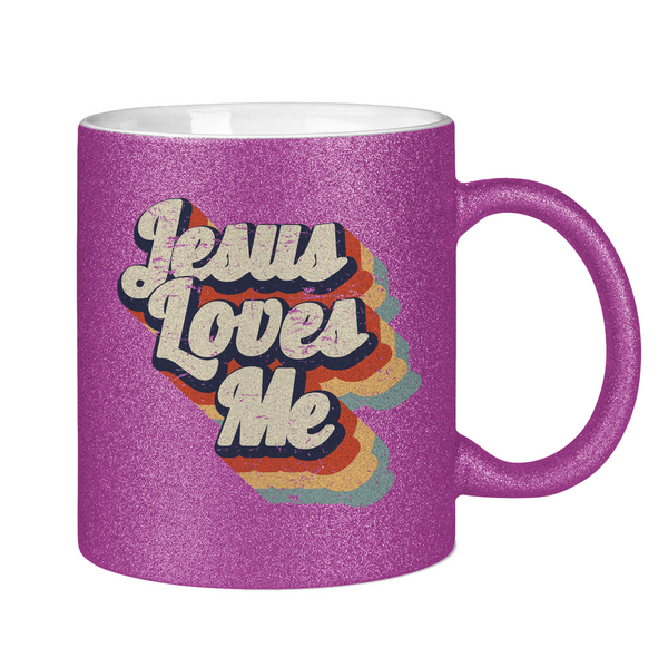 Glitzertasse jesus loves me