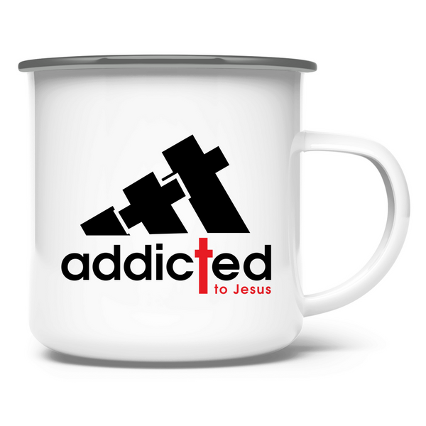 Emaille Tasse addicted to Jesus