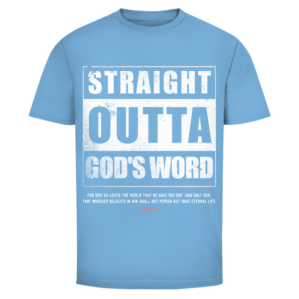 Herren T-Shirt straight outta gods word john 3:16