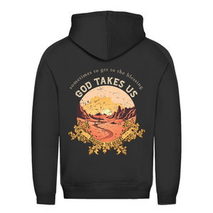 Damen Hoodie god take us through the desert