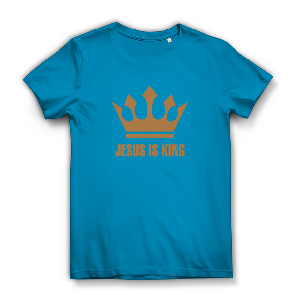 Damen Bio T-Shirt jesus is king krone