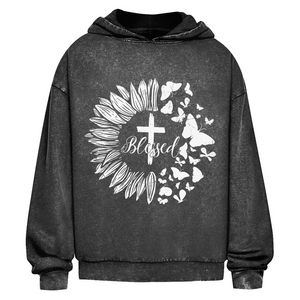 Oversize Washed Hoodie blessed
