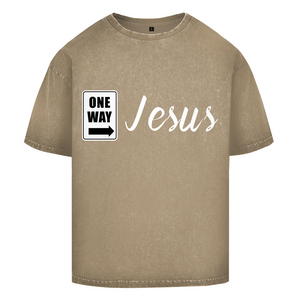 Oversize Washed T-Shirt one way jesus