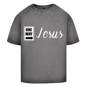 Oversize Washed T-Shirt one way jesus