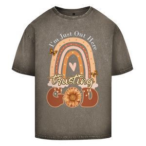 Oversize Washed T-Shirt trusting god