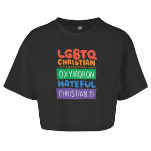 Damen Oversize Crop Top lgbtq christian