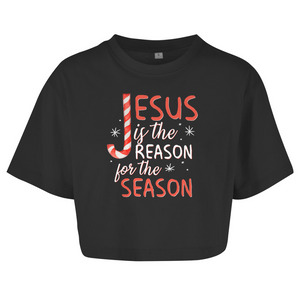 Damen Oversize Crop Top jesus is the reason for the season