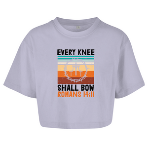 Damen Oversize Crop Topevery knee shall bow romans 14:11