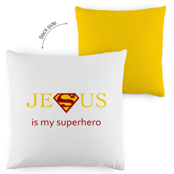 Kopfkissen zweifarbig jesus is my superhero