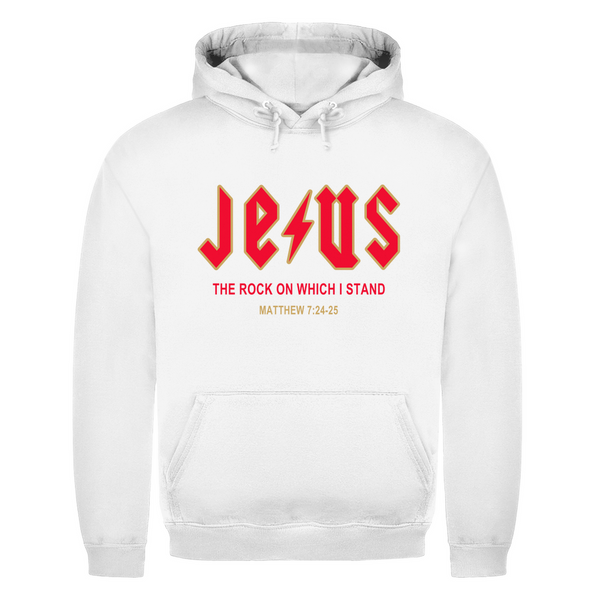 Herren Hoodie jesus the rock matthew 7:24-25