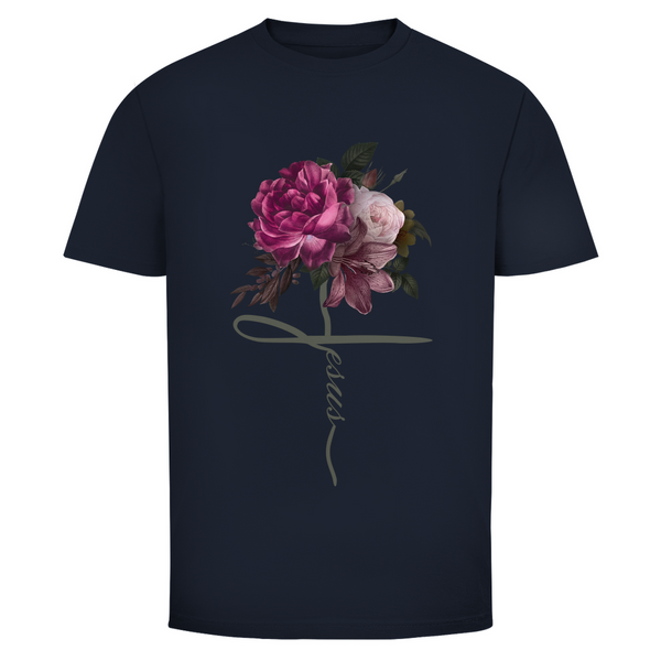 Herren T-Shirt jesus blumen