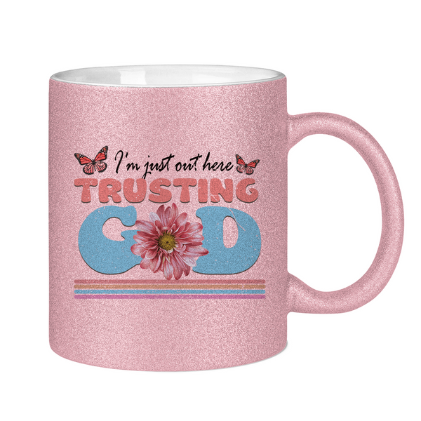 Glitzertasse trusting god