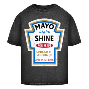 Oversize Washed T-Shirt mayo light shine matthew 5:16