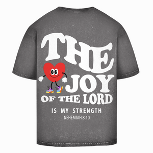 Oversize Washed T-Shirt the joy of the lord nehemiah 8:10