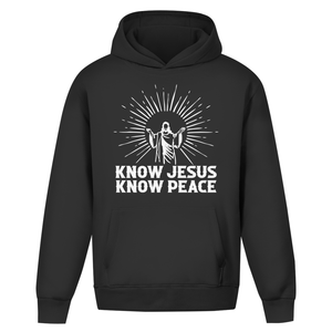 Oversize Hoodie Ohne Kordel know jesus know peace