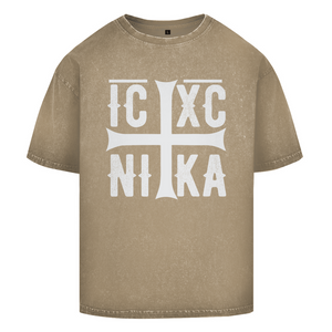Oversize Washed T-Shirt ICXC NIKA orthodox griechisch